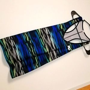 Fila Sport L Tiger Stripe Blue Green Black Tank